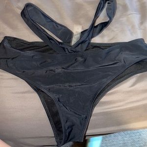Black criss cross bikini bottom